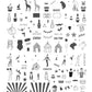 layered-nail-art-stamping-plate-with-colorful-designs-of-a-circus-tent-balloons-ring-master-and-words-for-nail-art