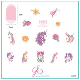 Unique as a Unicorn (CjS-298) Steel Nail Art Stamping Plate