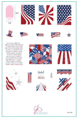 United States Of America (CjS-256) Steel Nail Art Stamping Plate