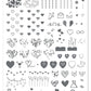  layered-nail-art-stamping-plate-inspo-card-showing-colourful-designs-of-hearts-cupcakes-lock-and-keys-and-swirls