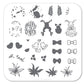 Bitty Bunnies n Blooms (CjSH-10) Steel Stamping Plate 6x6 Clear Jelly Stamper 