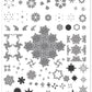 Frozen Flakes (CjS-143) Steel Nail Art Stamping Plate 14 x 9 Clear Jelly Stamper 