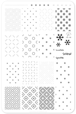 Fully Frozen (CjS-145) Steel Nail Art Stamping Plate 14 x 9 Clear Jelly Stamper 
