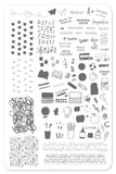 Back To School - Primary (CjS-44) Steel Nail Art Stamping Plate 14 x 9 Clear Jelly Stamper 