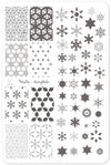 Frosted (CjS-144) Steel Nail Art Stamping Plate 14 x 9 Clear Jelly Stamper 