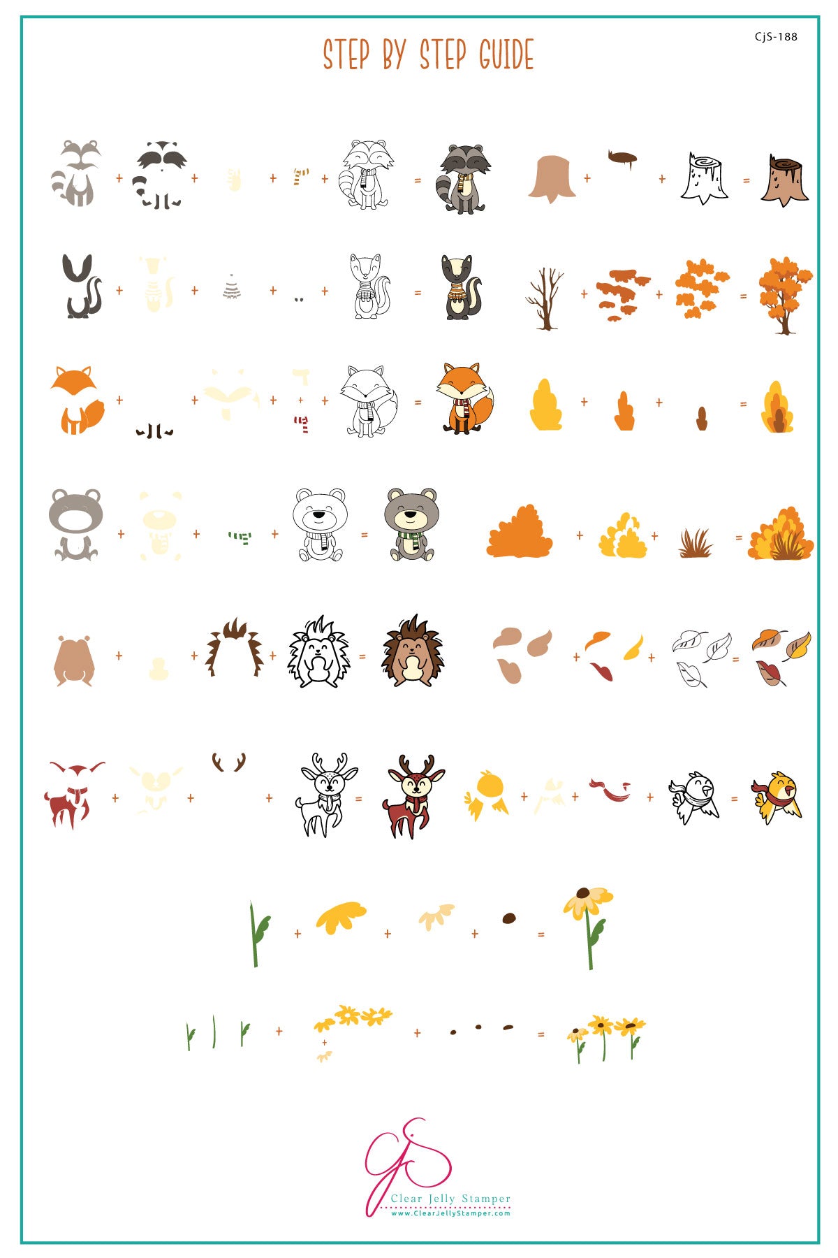 cjs-188-woodland-friends-clear-jelly-stamper-steel-nail-art-layered-stamping-plate-creatures