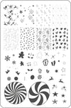 Pretty Paper - Candied (CjS C-27) Steel Nail Art Stamping Plate 14 x 9 Clear Jelly Stamper 