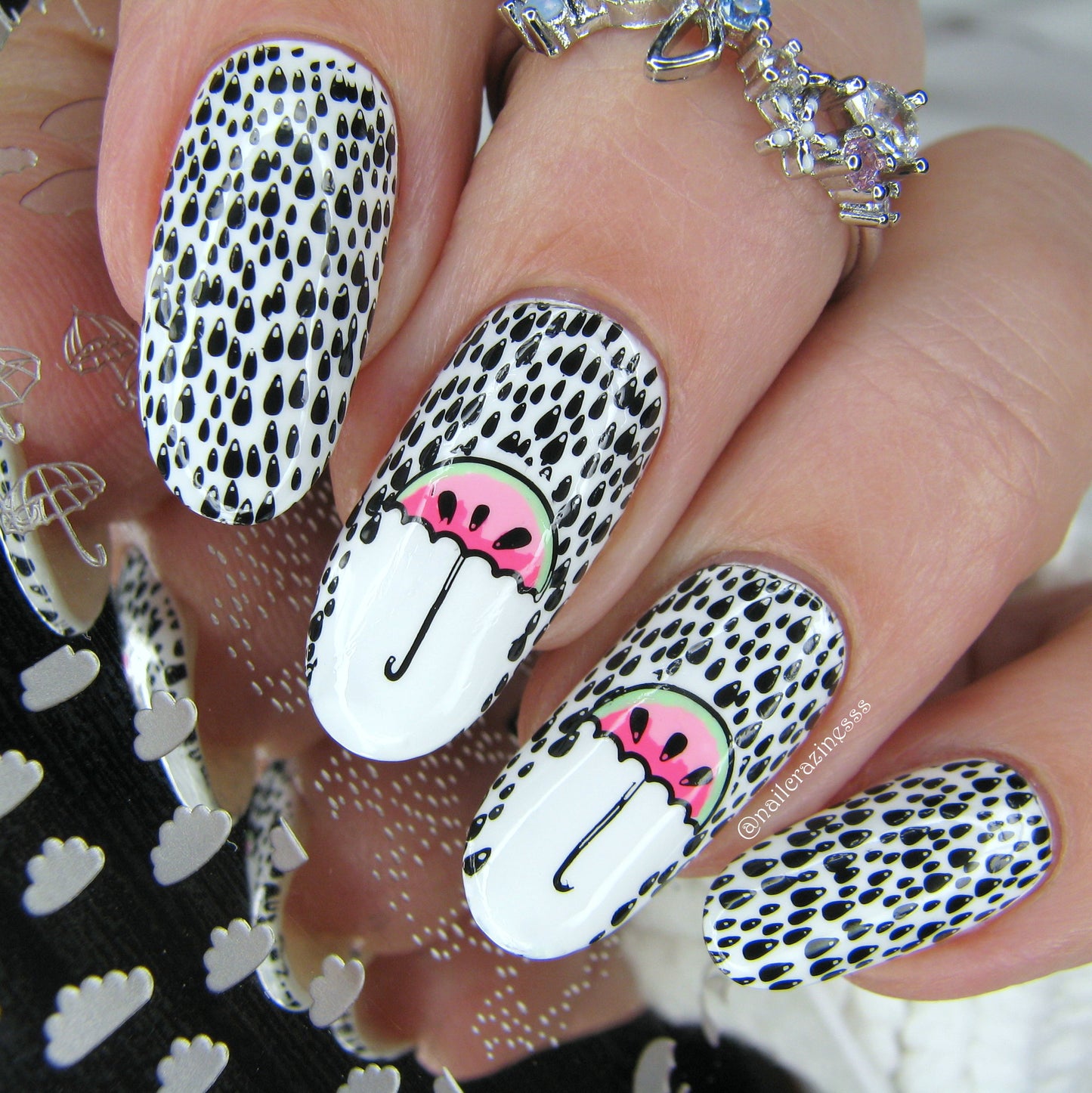 Splish Splash (CjS-141) Etched Nail Art Stamping Plate