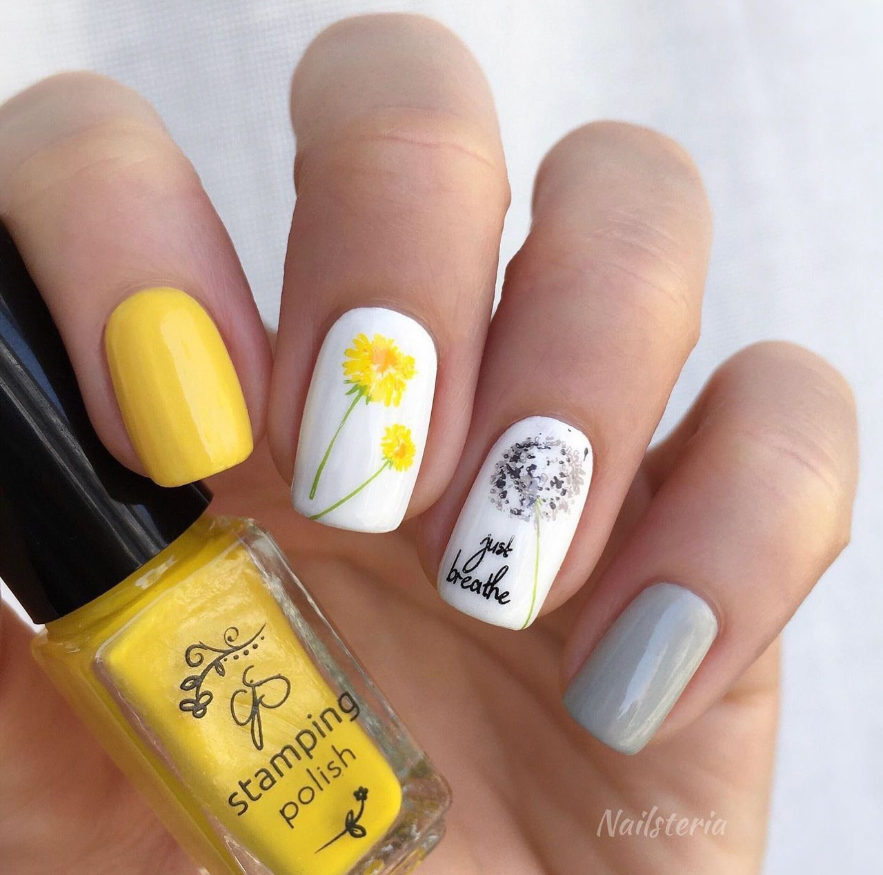 Just Breathe (CjS-156) Etched Nail Art Stamping Plate