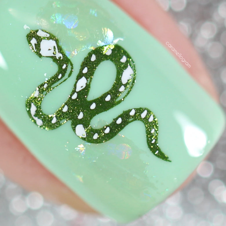 Snake (CjS-217) Steel Nail Art Layered Stamping Plate