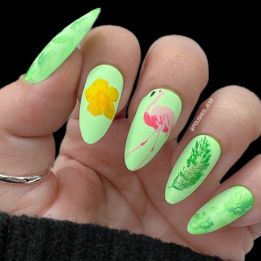 Fabulous Flamingo (CjS-57) - Steel Nail Art Stamping Plate