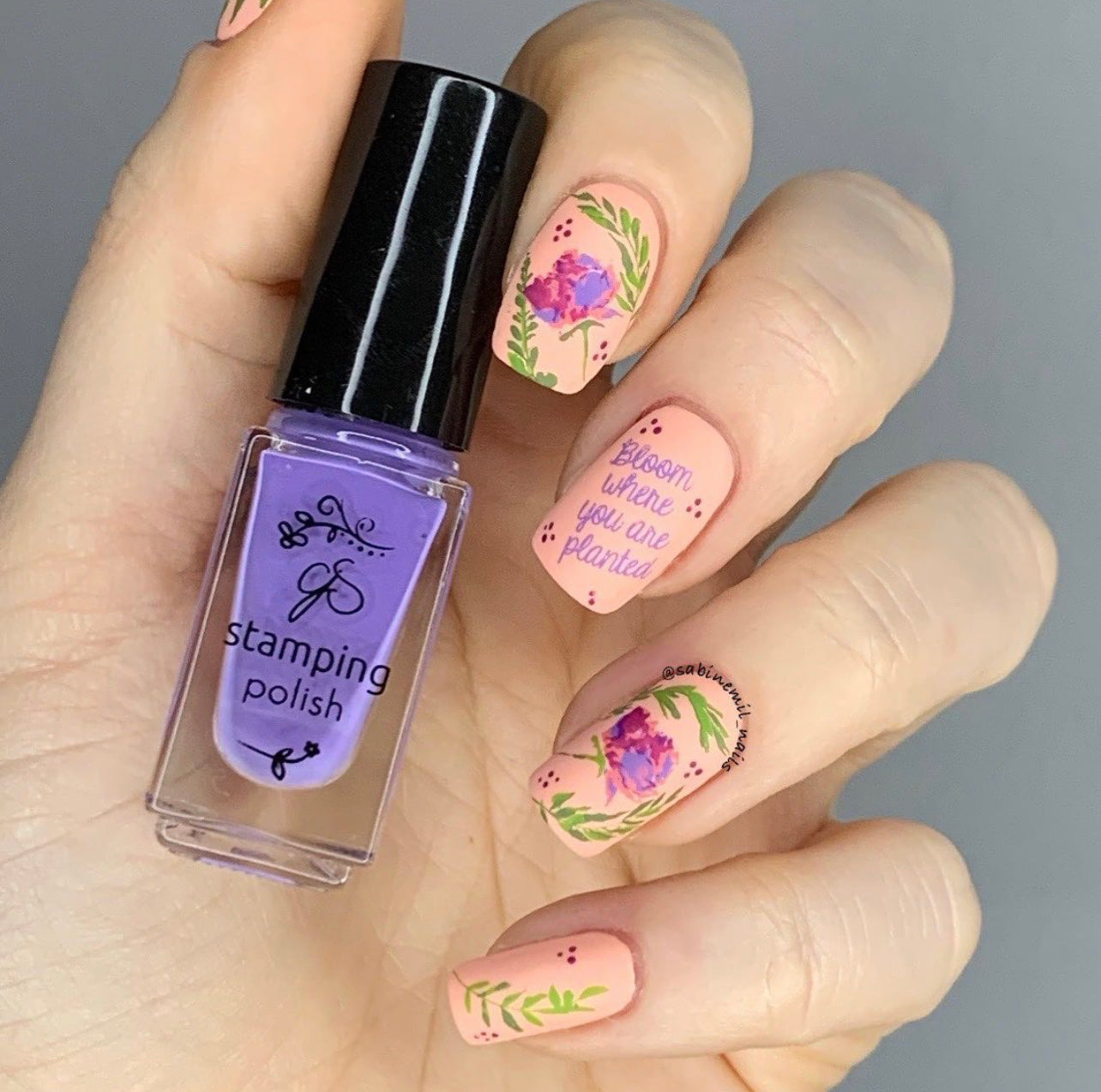 Watercolor Garden (CjS-81) Steel Nail Art Stamping Plate 14 x 9 Clear Jelly Stamper 