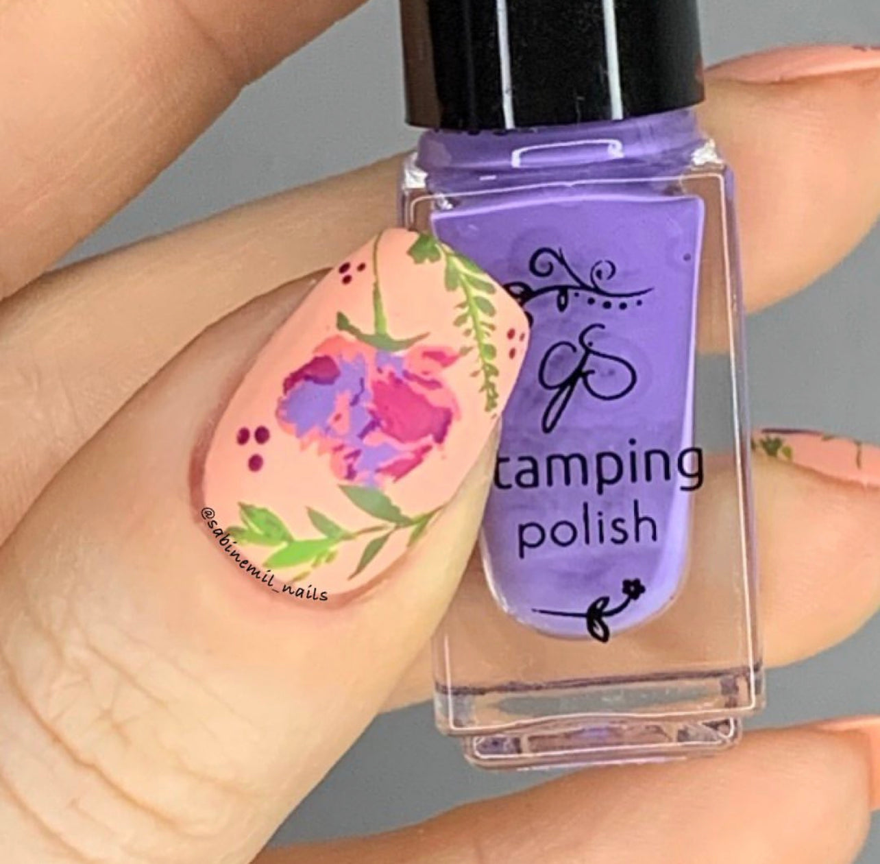 Watercolor Garden (CjS-81) Steel Nail Art Stamping Plate 14 x 9 Clear Jelly Stamper 