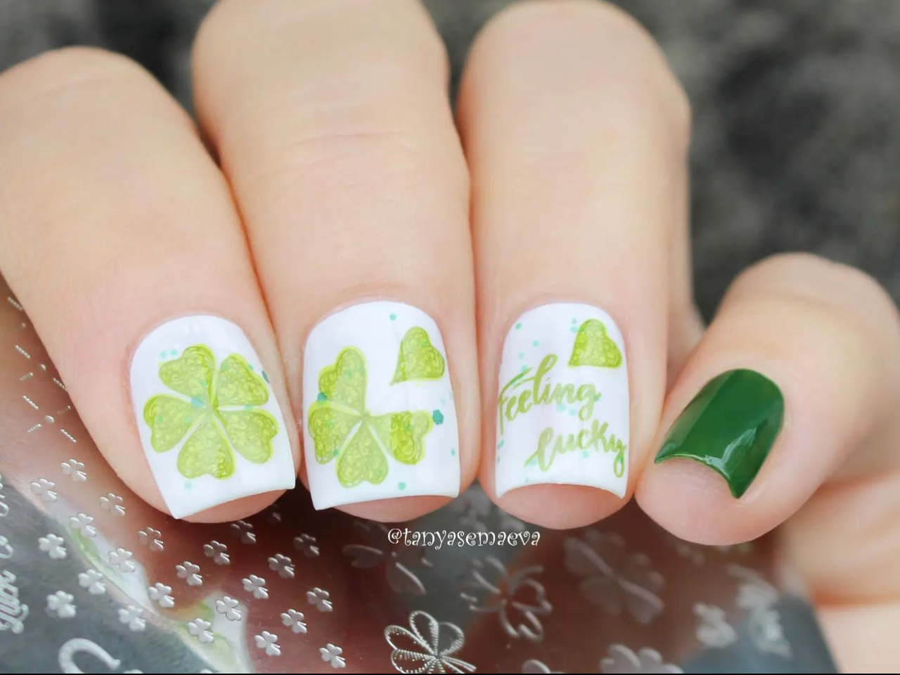 Feeling Lucky? (CjSH-50) Steel Nail Art Layered Stamping Plate