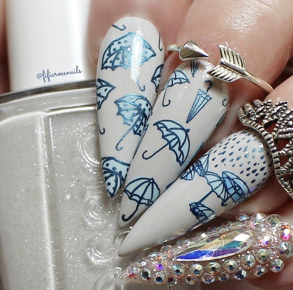 Splish Splash (CjS-141) Steel Nail Art Stamping Plate 14 x 9 Clear Jelly Stamper 