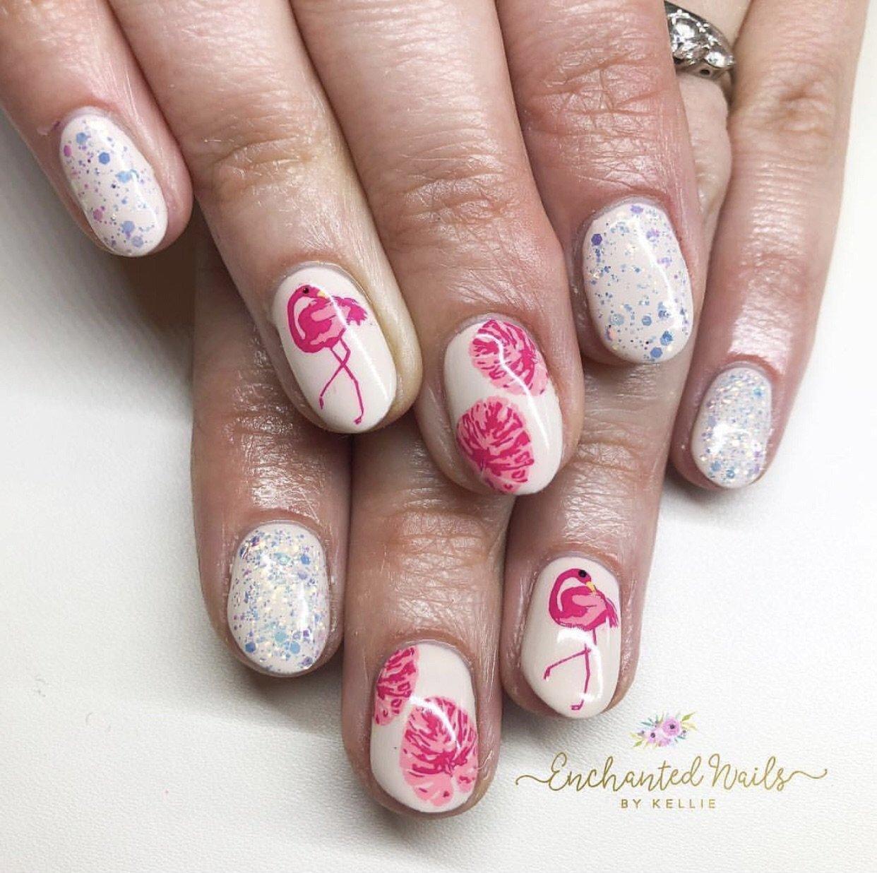 Fabulous Flamingo (CjS-57) - Steel Nail Art Stamping Plate 14 x 9 Clear Jelly Stamper 