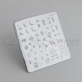 Summer Drinks and Fruit Doodle (CjS-20) - Steel Nail Art Stamping Plate 6x6 Clear Jelly Stamper 