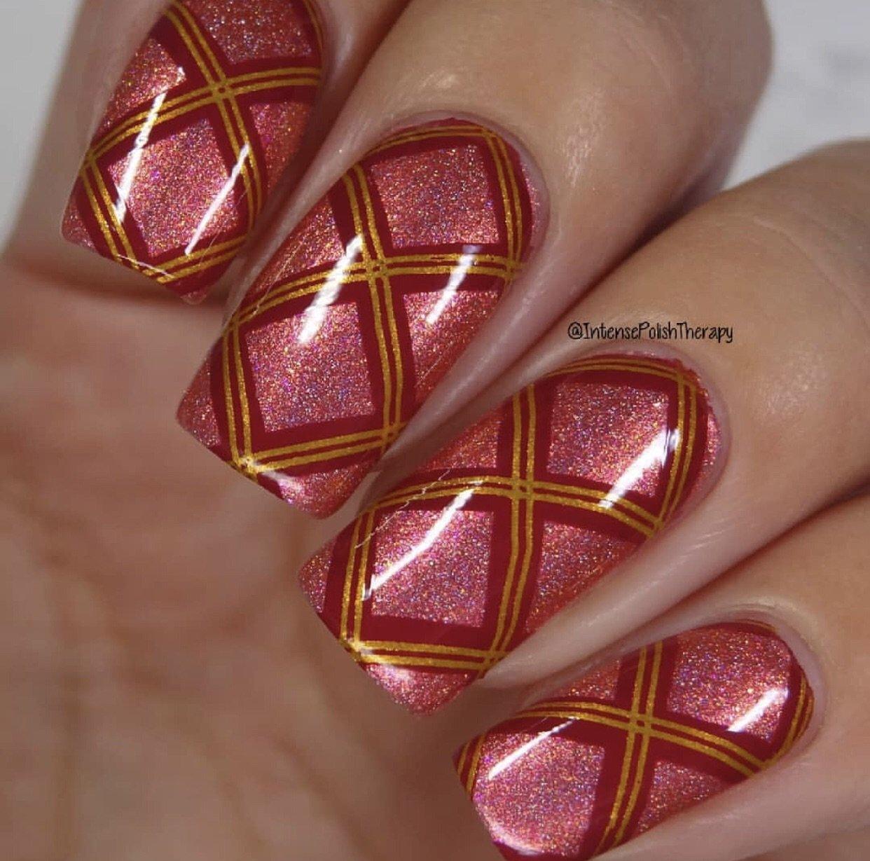 Perfectly Plaid (CjS-08) - Steel Nail Art Stamping Plate 6x6 Clear Jelly Stamper 