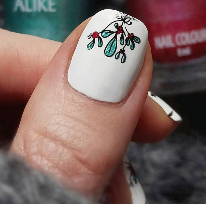 Mistletoe Wishes (CjS C-47) Steel Nail Art Stamping Plate 14 x 9 Clear Jelly Stamper 