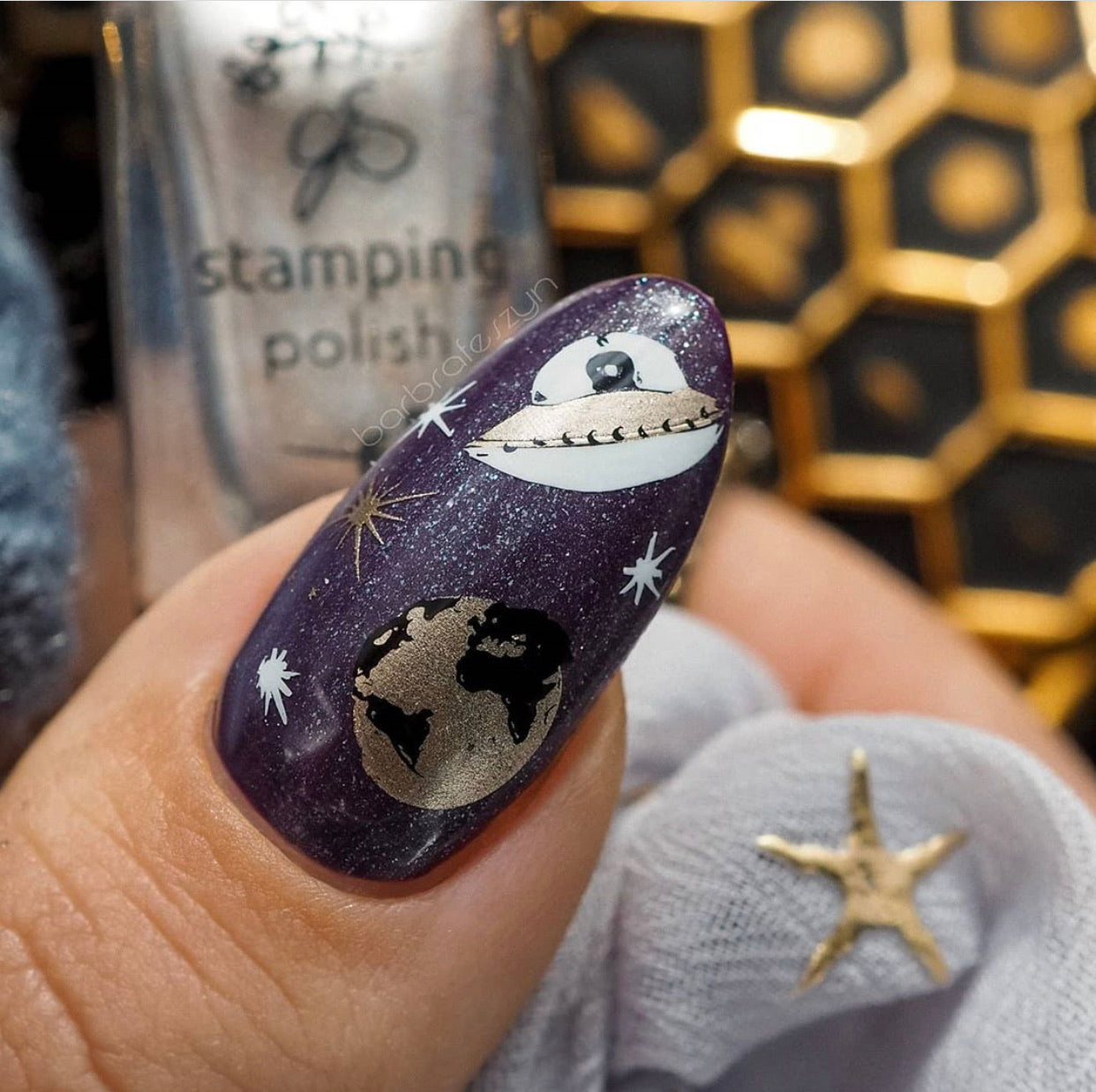 Hello Universe (CjS-161) Steel Stamping Plate 8 x 8 Clear Jelly Stamper 