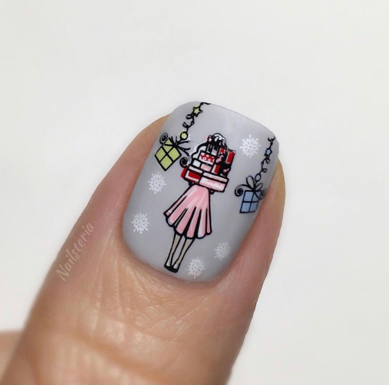 Mistletoe Wishes (CjS C-47) Steel Nail Art Stamping Plate 14 x 9 Clear Jelly Stamper 