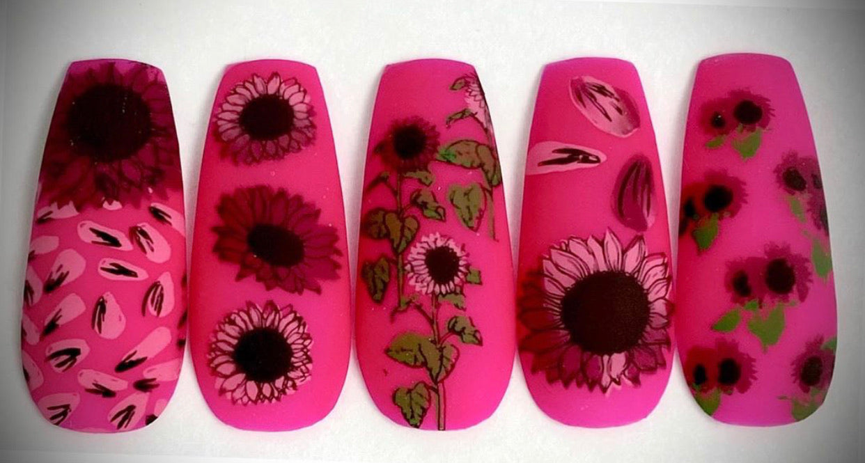 Sunflowers (CjS-163) Steel Stamping Plate 8 x 8 Clear Jelly Stamper 