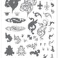 Ornamental Flourish (CjS-45) Steel Nail Art Stamping Plate 14 x 9 Clear Jelly Stamper 