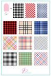 Got Plaid? CjS-56 Steel Nail Art Stamping Plate 14 x 9 Clear Jelly Stamper Plate 