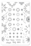 Let it Snow (CjSC-18) - Steel Nail Art Stamping Plate 14 x 9 Clear Jelly Stamper 