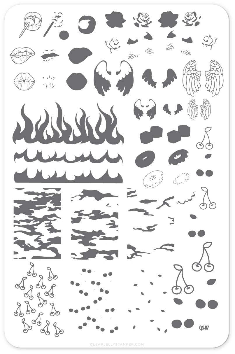 Boujee (CjS-87) Steel Nail Art Stamping Plate 14 x 9 Clear Jelly Stamper 